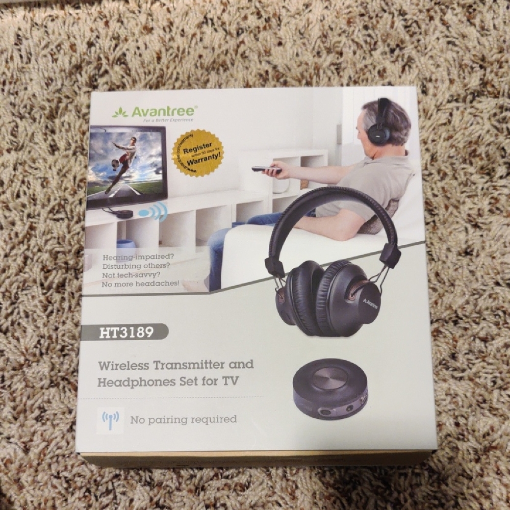 Avantree Wireless Headphones and Transmitter Set
